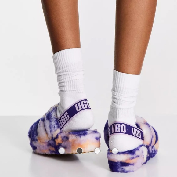 UGG Fluff Yeah fluffy slide in violet marble - Picture 5 of 12